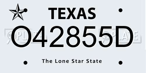 O42855D Texas License Plate