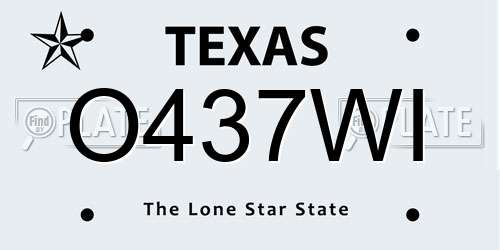 O437WI Texas License Plate