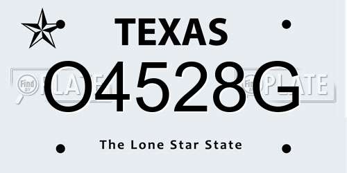 O4528G Texas License Plate