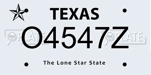 O4547Z Texas License Plate