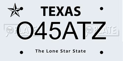 O45ATZ Texas License Plate