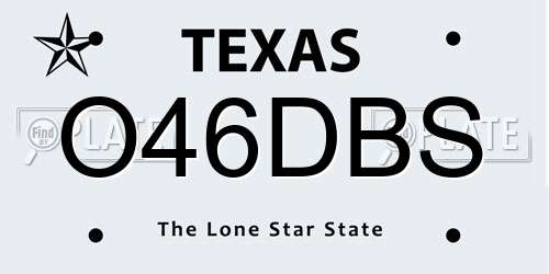 O46DBS Texas License Plate