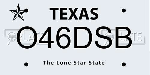 O46DSB Texas License Plate