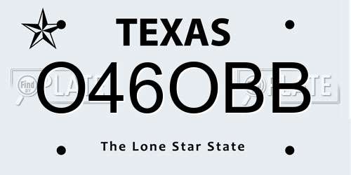O46OBB Texas License Plate