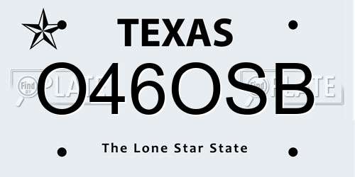 O46OSB Texas License Plate