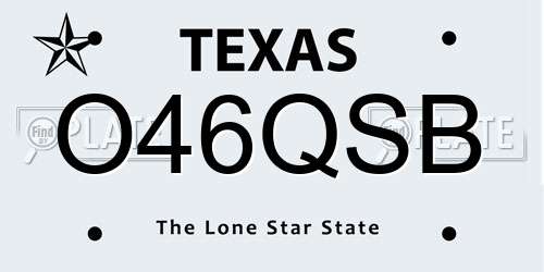O46QSB Texas License Plate