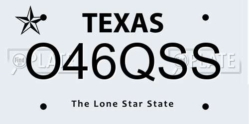 O46QSS Texas License Plate