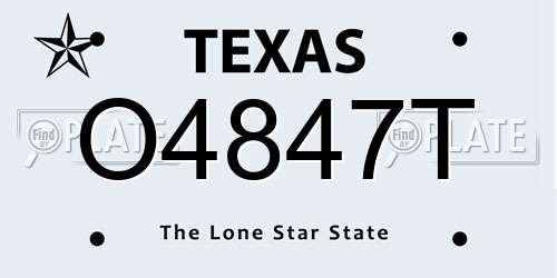 O4847T Texas License Plate