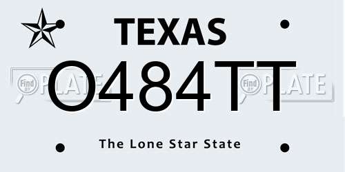 O484TT Texas License Plate