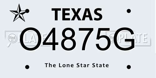O4875G Texas License Plate