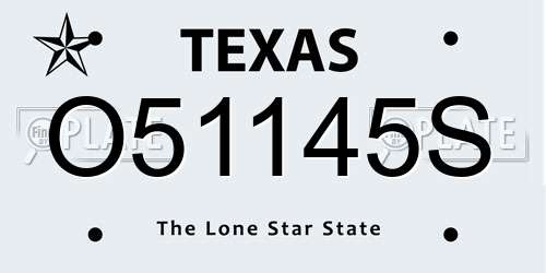O51145S Texas License Plate