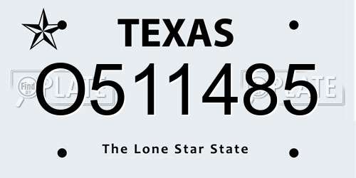 O511485 Texas License Plate