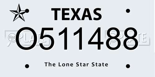 O511488 Texas License Plate