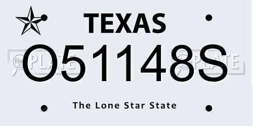 O51148S Texas License Plate