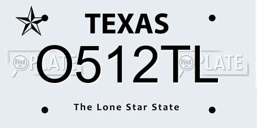 O512TL Texas License Plate