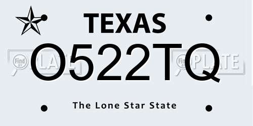 O522TQ Texas License Plate