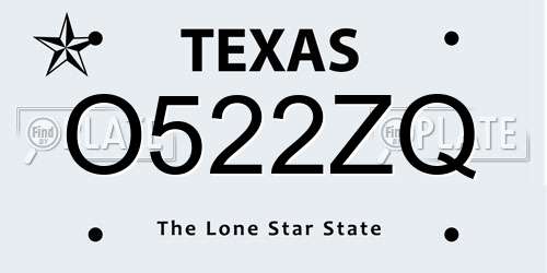 O522ZQ Texas License Plate