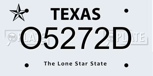 O5272D Texas License Plate