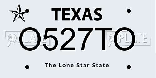 O527TO Texas License Plate