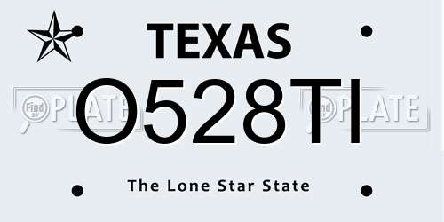 O528TI Texas License Plate