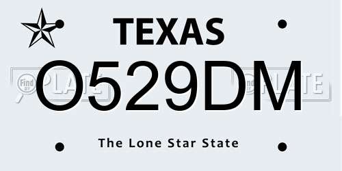 O529DM Texas License Plate