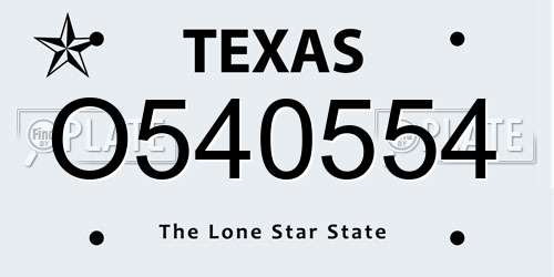 O540554 Texas License Plate