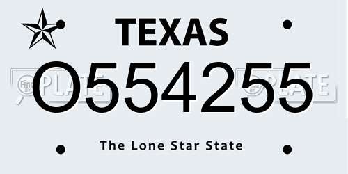 O554255 Texas License Plate