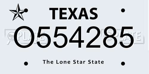 O554285 Texas License Plate