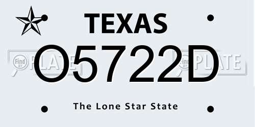 O5722D Texas License Plate