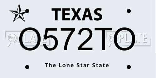 O572TO Texas License Plate