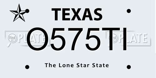 O575TI Texas License Plate
