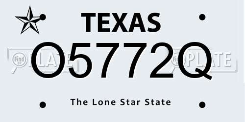 O5772Q Texas License Plate