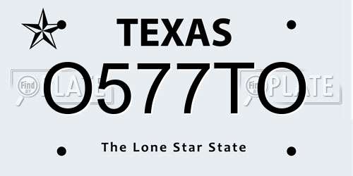O577TO Texas License Plate