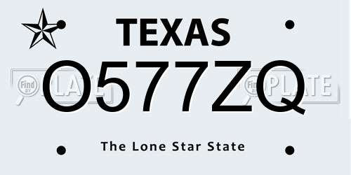 O577ZQ Texas License Plate