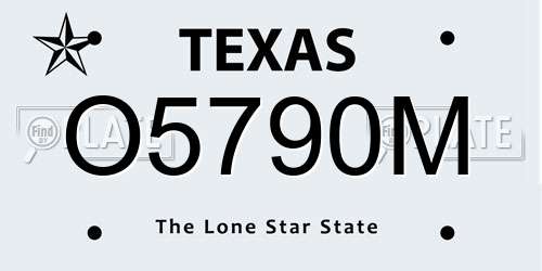 O5790M Texas License Plate
