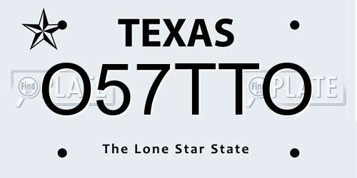 O57TTO Texas License Plate