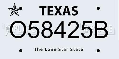 O58425B Texas License Plate