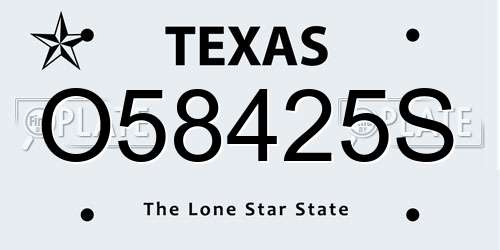 O58425S Texas License Plate