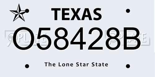 O58428B Texas License Plate