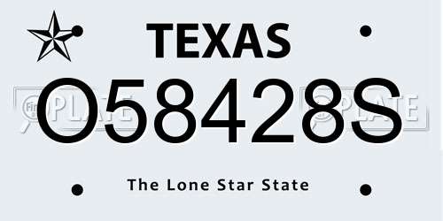 O58428S Texas License Plate