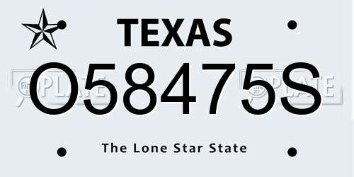 O58475S Texas License Plate