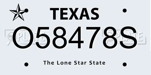 O58478S Texas License Plate