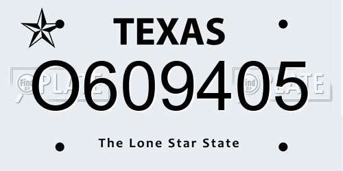 O609405 Texas License Plate