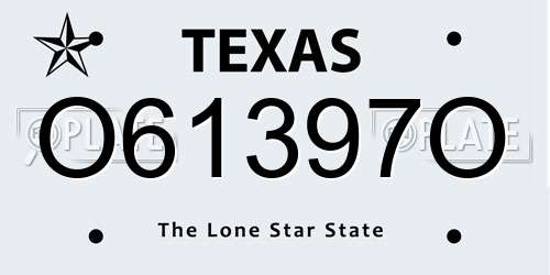 O61397O Texas License Plate