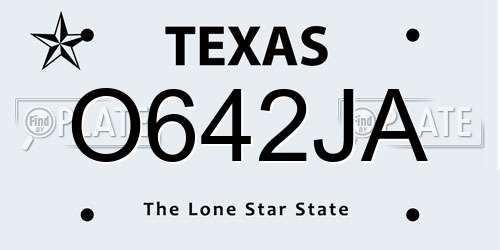 O642JA Texas License Plate