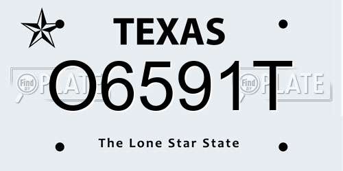 O6591T Texas License Plate