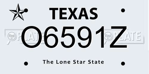 O6591Z Texas License Plate