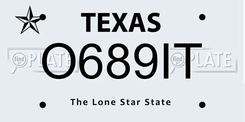 O689IT Texas License Plate