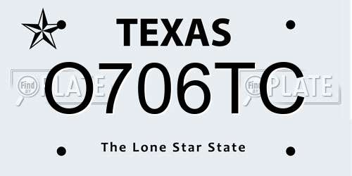 O706TC Texas License Plate