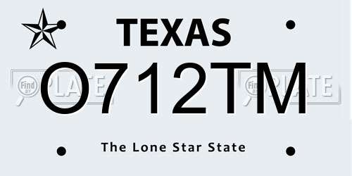 O712TM Texas License Plate